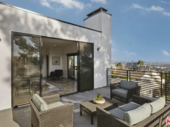 Panoramic view from Hollywood Hills luxury home deck