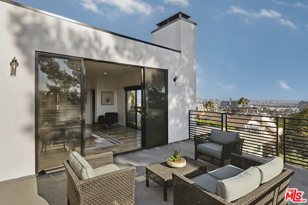 Panoramic view from Hollywood Hills luxury home deck